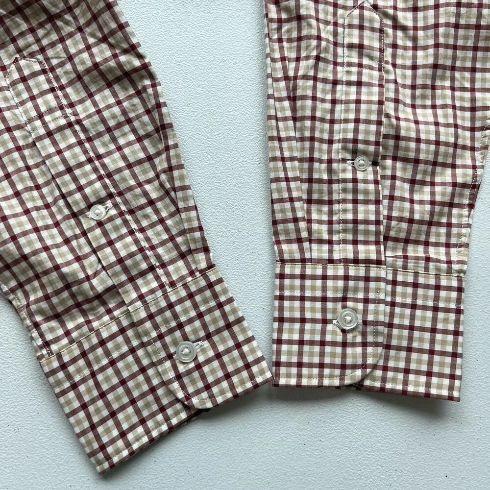J. Crew Ludlow 120’s‎ 2 Ply Men’s Button Up Plaid Shirt Size Medium Cotton